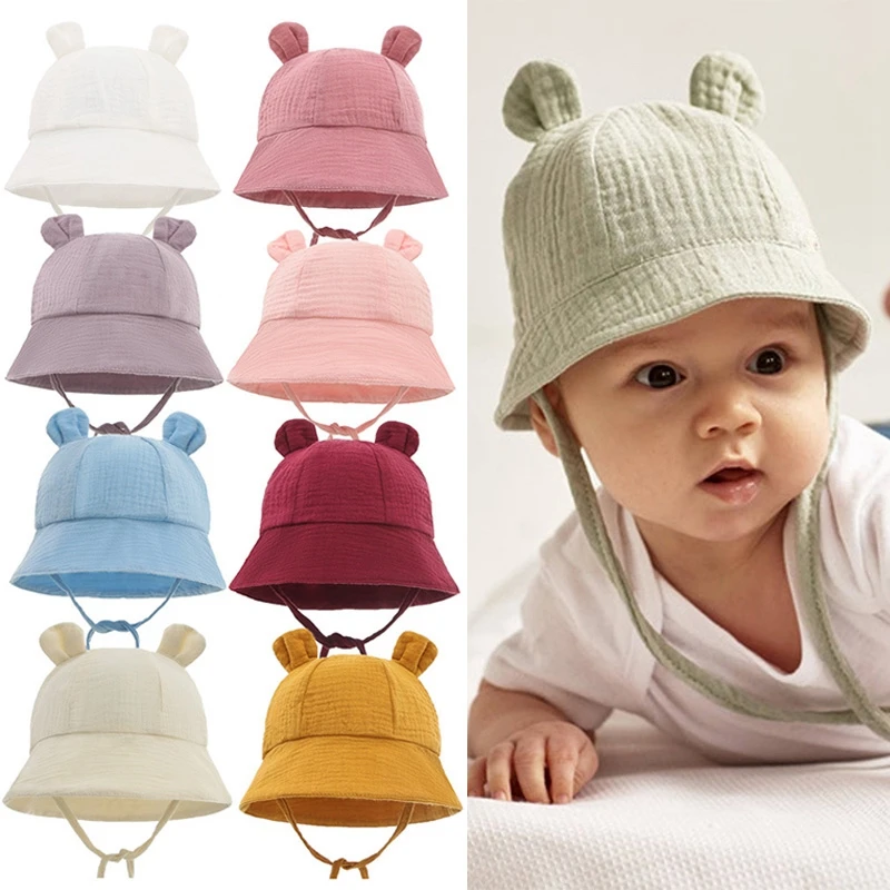 Soft Baby Bucket Hat For Kids Boys Girls Panama Sun Hats Summer Outdoor