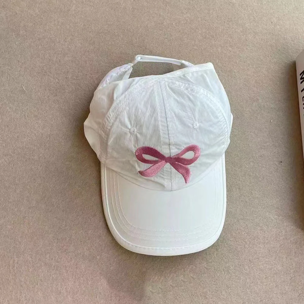 Summer Solid Baseball Cap Girls Sports Leisure Cross Ponytail Hat Mesh Quick Drying Sun Shading Half Empty Top Hat