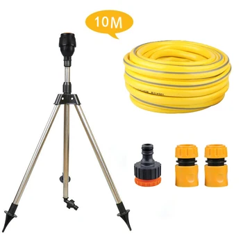 360-Degree Garden Automatic Rotating Sprinkler Stainless Steel Tripod Set Irrigation Stand Water Jet Garden Lawn Sprinkler Tool 2