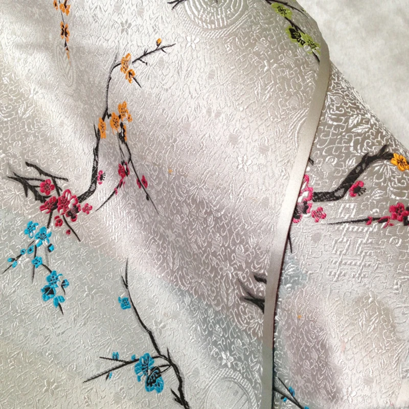 

Plum style jacquard brocade damask fabric for Cheongsam coat curtain table cloth sofa cushion upholstery patchwork DIY cloth