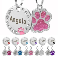 Personalized Dog Cat ID Tag Bling Rhinestone Puppy Kitten Name Tags Anti-lost Pet Collar Accessories Free Engraved Pet Products 1