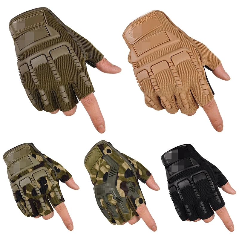 

1 Pair Outdoor Tactical Gloves Men Women Military Non-slip Half-finger Fishing Riding Sports Unisex Weightlifting Riding Gloves