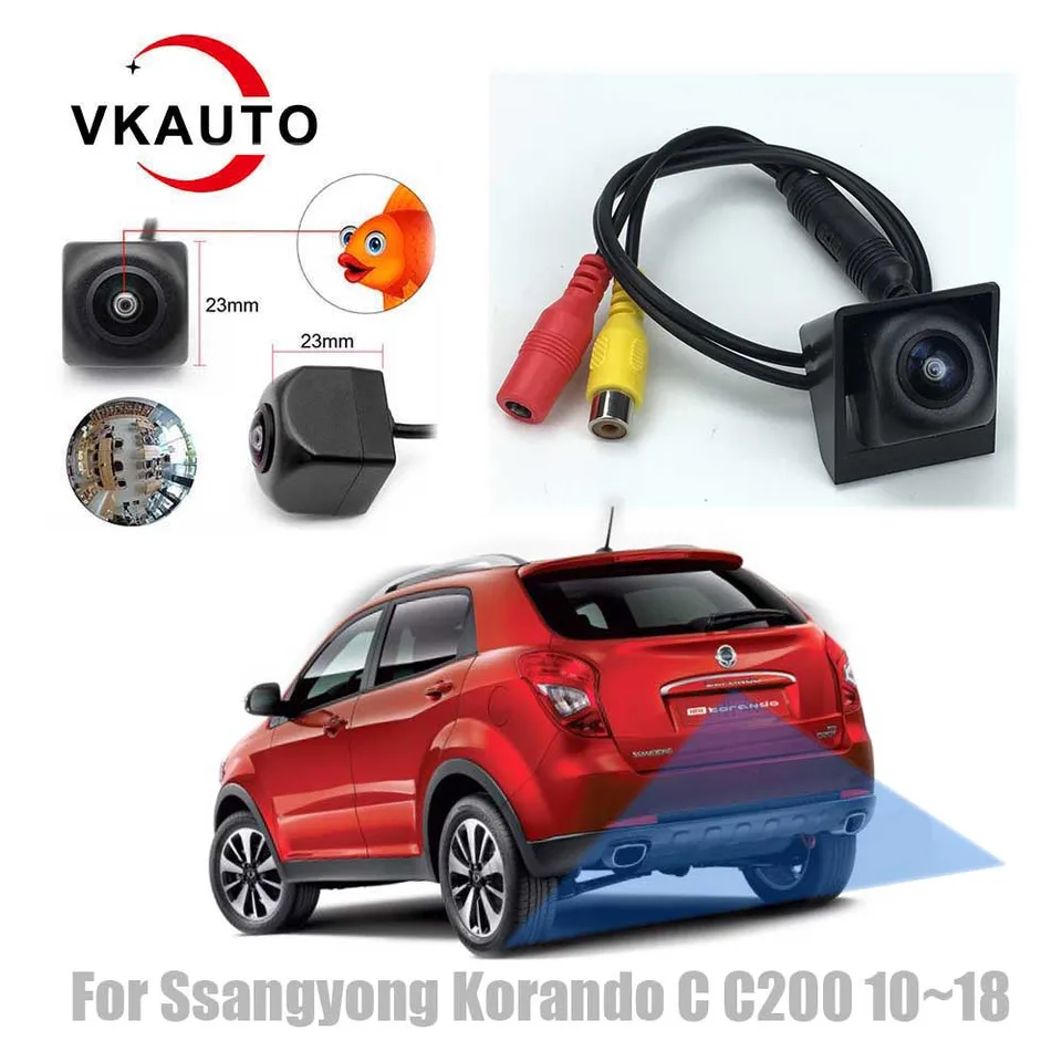 KIMISS Telecamera di backup per auto, telecamera di retromarcia per retromarcia a 170 ° per sostituzione per Ssangyong Rexton Kyron (plastica