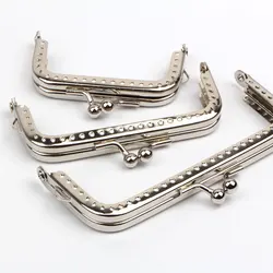 DIY Silver Head Metal Purse Frame Handle Kiss Clasp Lock for Bag Sewing Craft Tailor Accessories Rectangle Metal DIY 6.5-20cm