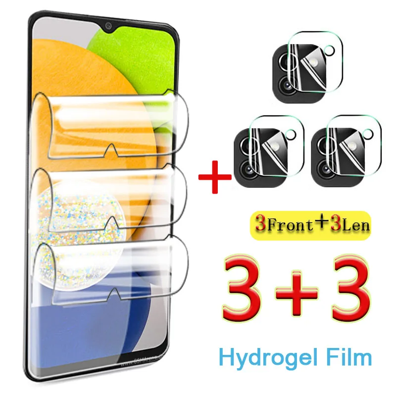 

6in1 Protective Hydrogel Film For Samsung Galaxy A03 Tempered Protective Glass Sunsung A32 A52 A72 A42 A03 A22 4G 5G Camera Lens