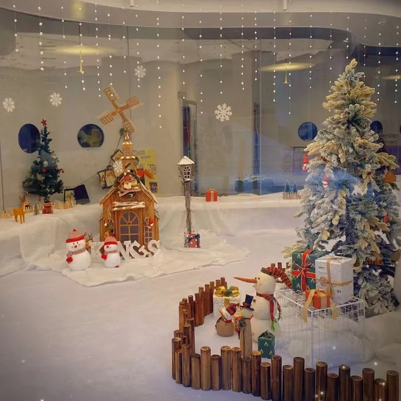 Christmas Simulation Snow Blanket Artificial Snow Cover thickened Cotton Christmas Tree Skirts Backdrop Snowflakes Decoration 1.5
