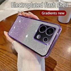 Luxury Gradient Glitter Silicone Plating Back Cover for Poco F5 Pro (Purple)