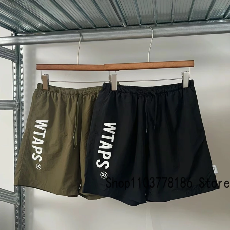 

Шорты wtap в японском стиле Харадзюку, нейлоновые быстросохнущие спортивные шорты с надписью и логотипом, Свободные повседневные футболки с краном