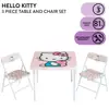 Kids 3-Piece Table Chairs Set Playroom Bedroom Durable PVC Metal Sturdy Construction Adorable Design Imagination Creativity Ages 3