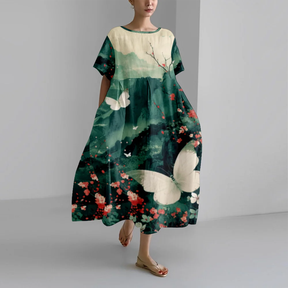 

Summer Dress Fashion Butterfly Beach Dresses Stylish Oversize Luxury Dress Women Girl Popular Clothes Party Vestido Elegant Robe