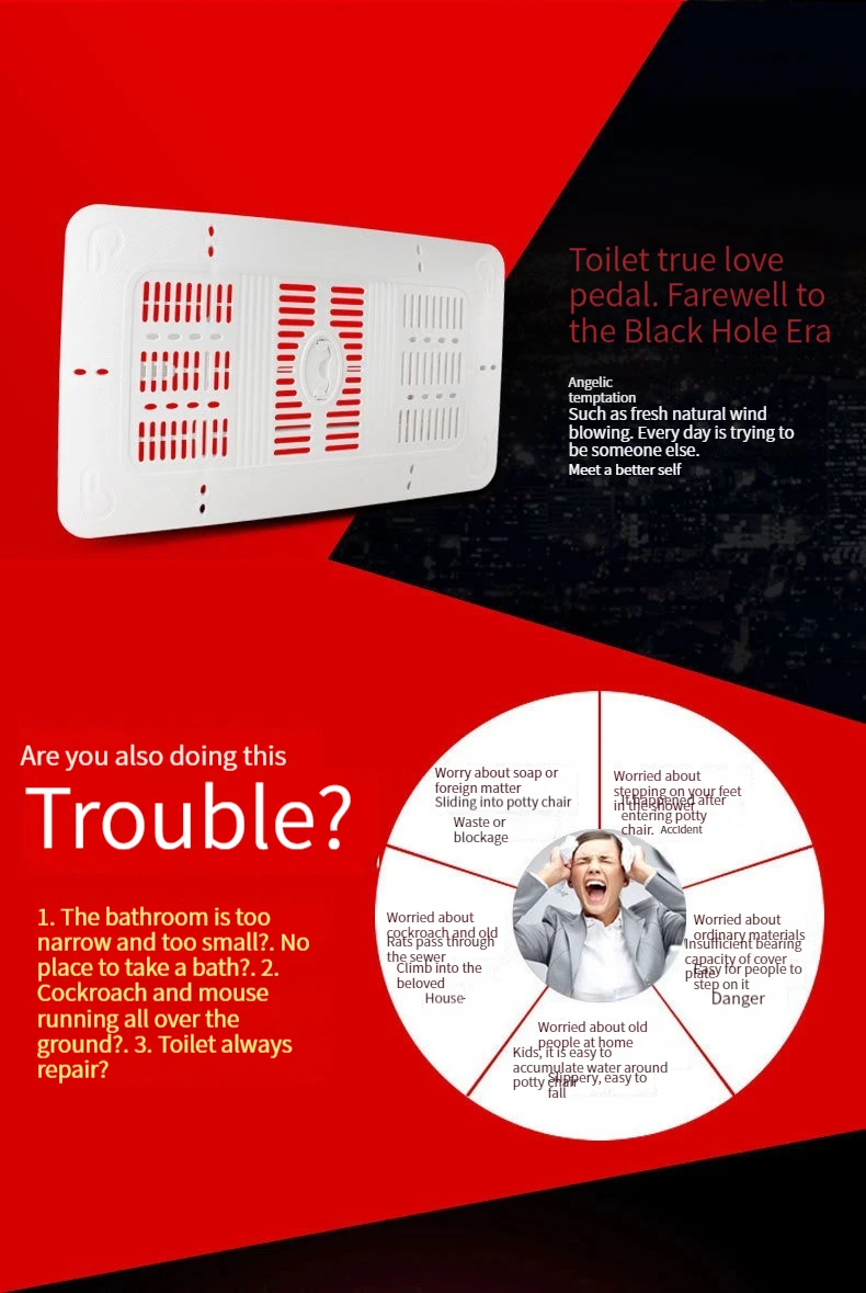 Description Picture 2 of itemUniversal Sanitary Ware Accessories Pedal Toilet Stool Squatting Pan Cover Squat Pans Lid