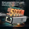 USB C to 5Gbps Ethernet Adapter USB 3.0 to Ethernet 2.5 Gigabit Converter USB3.2 to RJ45 Network Adapter For MacBook Laptop iPad 4
