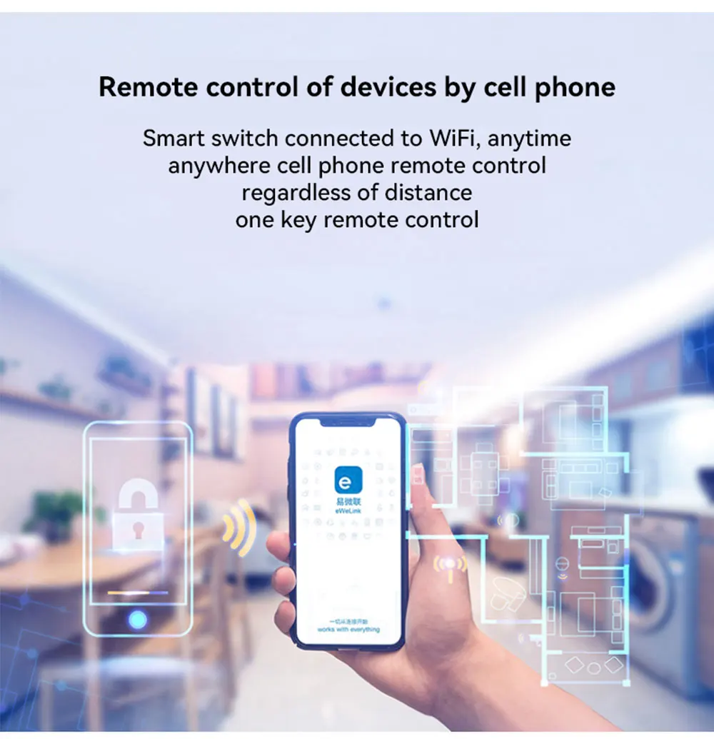 eWelink Smart Home WiFi Switch 30A AC90-250V Wireless Remote Control On Off DIY