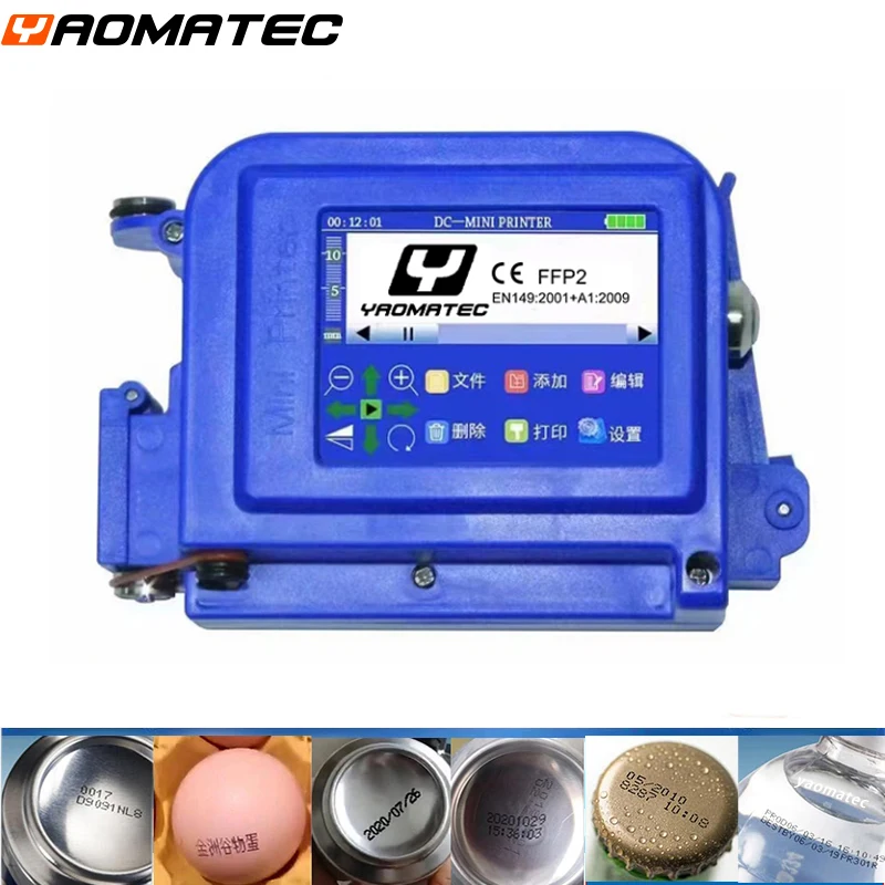 Mini Portátil Impressora Térmica Jato de Tinta Handheld Jet Printer qr Bar Batch Code Data Logo Expiry Label 25 Language 12.7 mm - Imagem 3