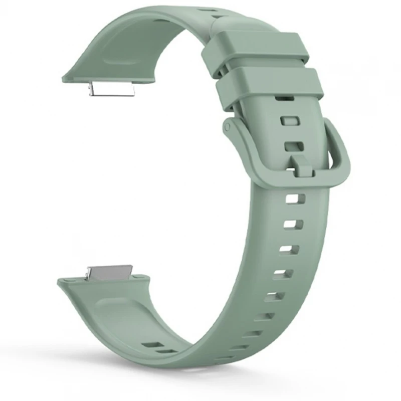 Cinturino Per Orologio Compatibile Con Huawei Watch Fit 2 Fibbia In Gomma Siliconica Verde Chiaro # Huawei Watch Fit 2