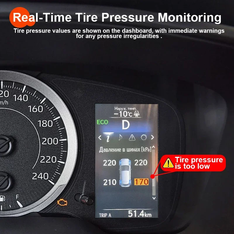 Car TPMS Tire Pressure Monitoring Display System Tire Pressure Monitor Security Alarm For Toyota Corolla Altis -