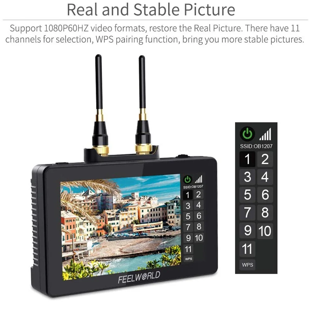 FEELWORLD FR6+FT6 5.5Inch Wireless Monitor Kit with The Transmitter and Receiver 800ft Long Range 0.07S Low-Latency for Shooting