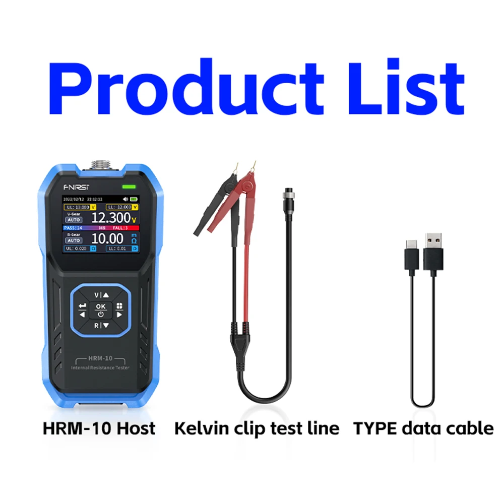 HRM-10 Battery Voltage Internal Resistance Tester 18650 AC Acid Lithium Lead Battery Capacitor Tester
