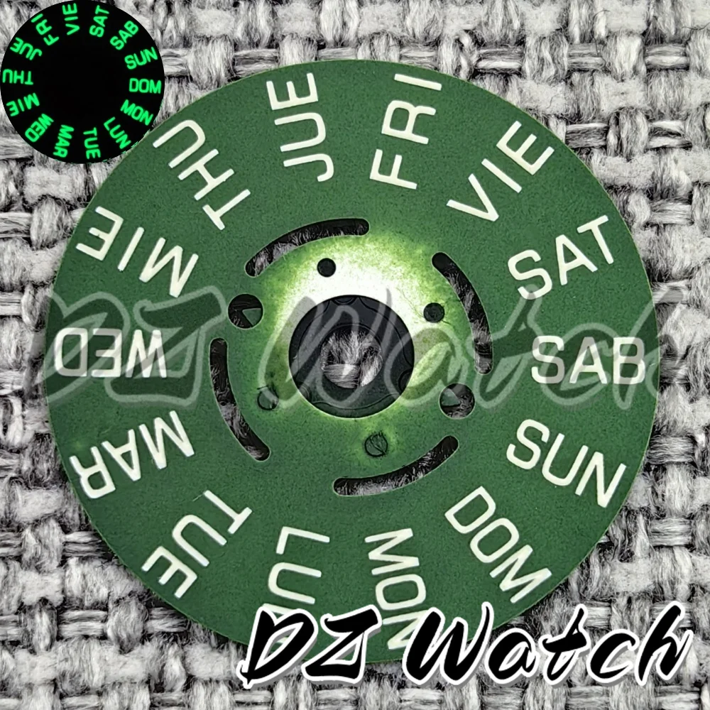 Luminous Green/Blue Date Wheel Dial for Automatic Movement Watches