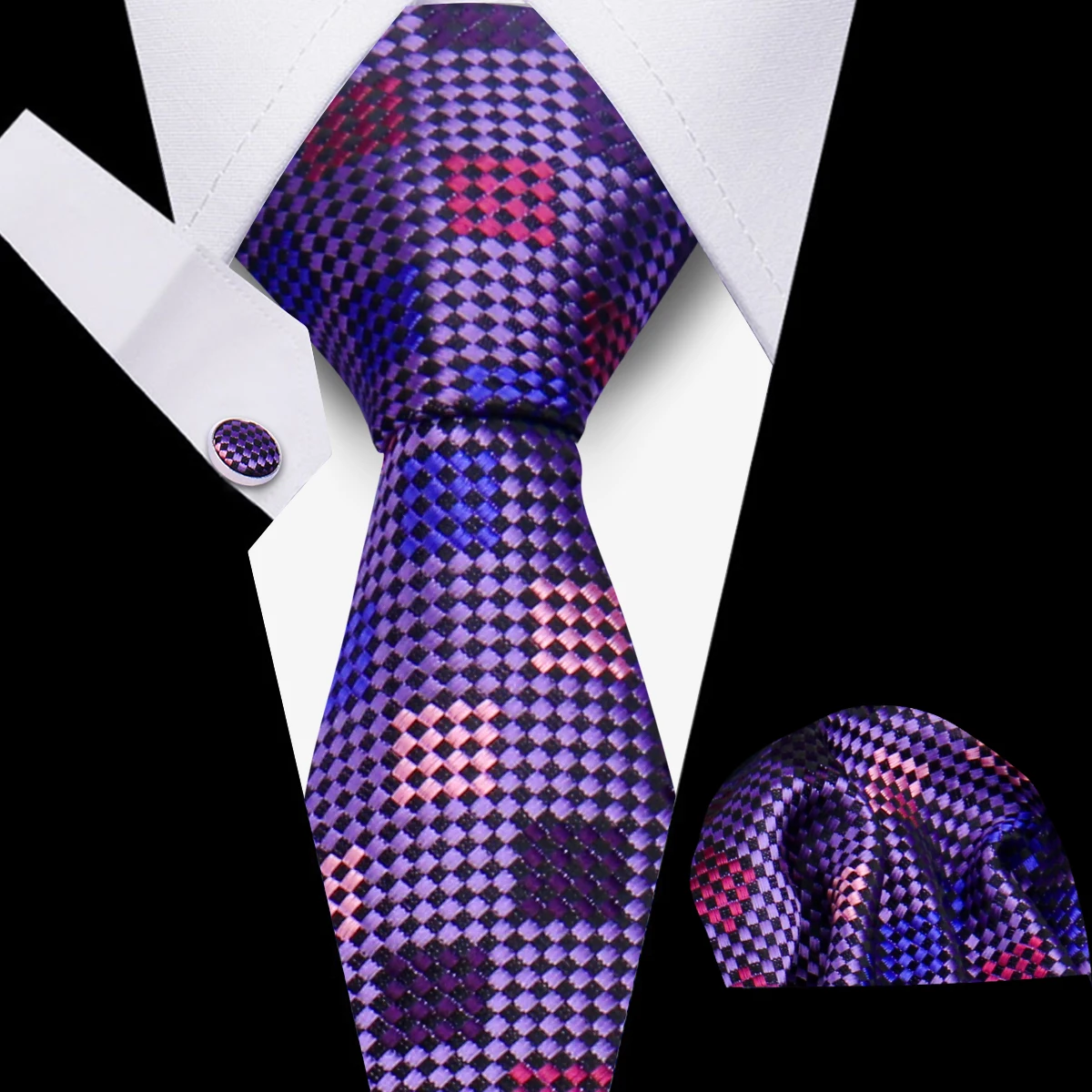 Necktie Set 3-Pieces Men's Tie Set Handmade Necktie Men Formal Wedding Suit Accessories