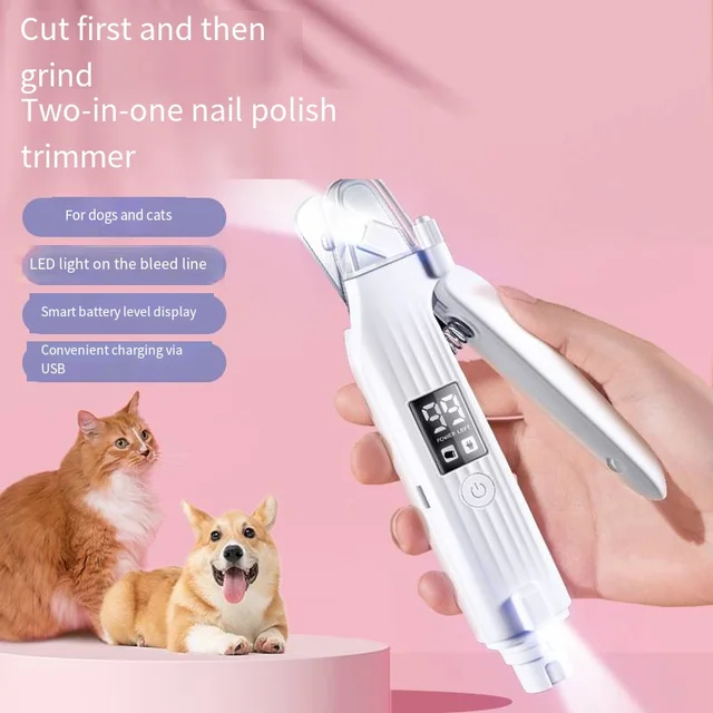 Pet Nail Clipper Trimmer with LED Light USB Rechargeable Electric Nail Clipper Display Nail Grinder Prevent Injury Low Noise Pet Nail Clipper Trimmer with LED Light USB Rechargeable Electric Nail Clipper Display Nail Grinder Prevent Injury Low Noise