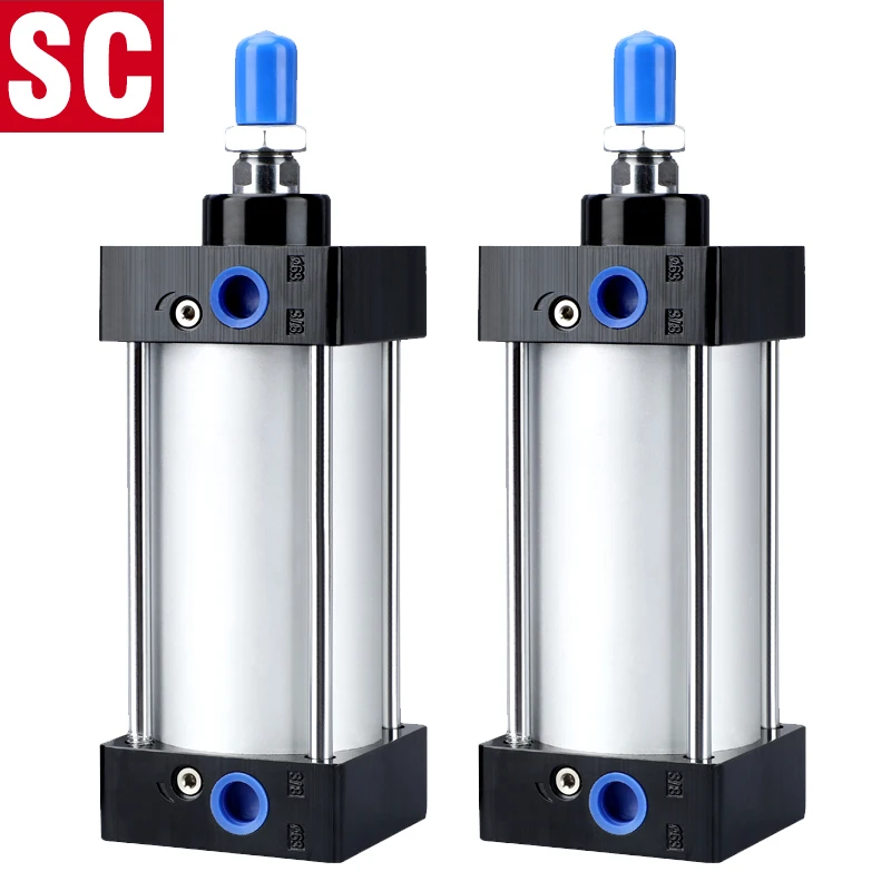 SC32/40/50/63mm Bore Standard Air Pneumatic Cylinders Piston Double Acting 25-1000mm Stroke Aluminum Alloy Actuator pneumatic cylinders