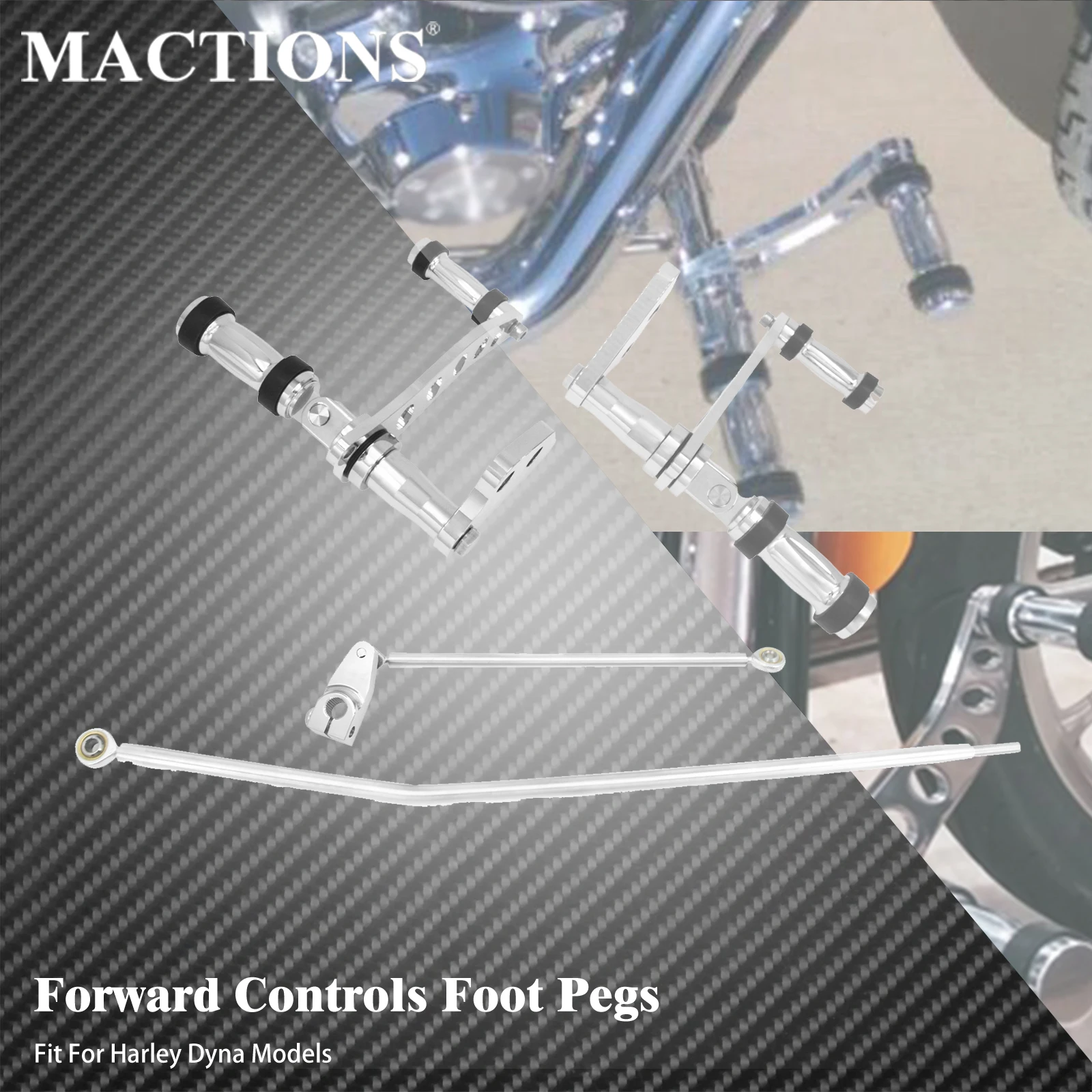 MotorcycleBilletAluminumForwardControlsFootPegsChromeForHarley