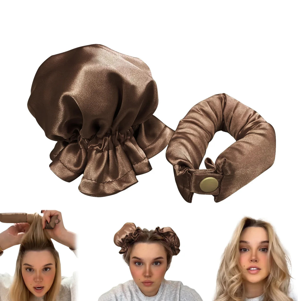 2Pcs Set 1005006227955260 Cover Set Soft Hair Rollers Sleeping Headband Curling No Heat Hair Styling Tool