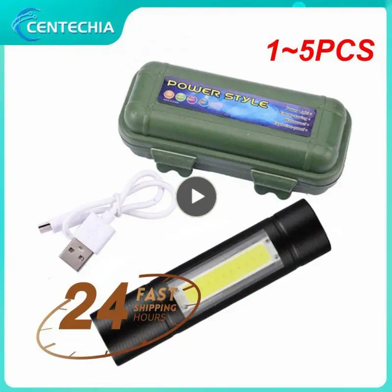 줌 포커스 미니 LED 손전등, 배터리 내장 XP-G, Q5 램프 랜턴, 작업등, 충전식 미니 손전등, 1  5 개
