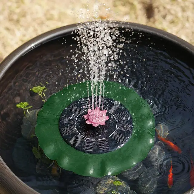 1W Napenergia -Szökőkút Szivattyú Lótusz Levél Burkolás Úszó Víz Szökőkút Fúvókák Madárfürdő -Tó Medence Hal Tál Akvárium Kert Dekoráció - Image 5