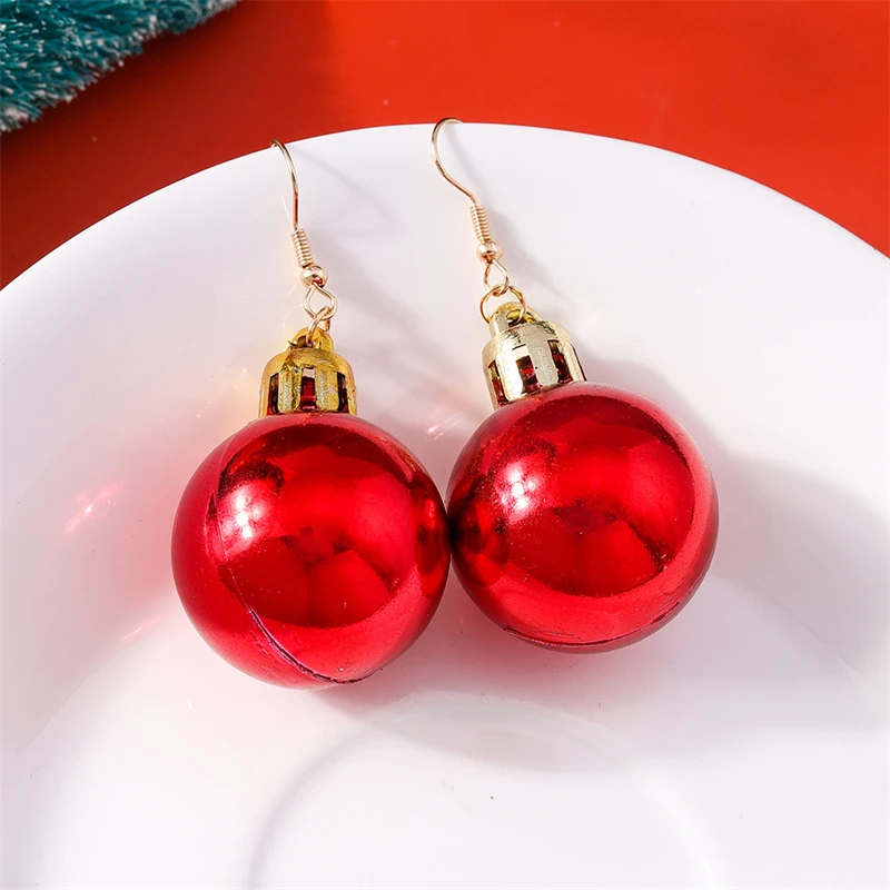 Modische Weihnachtskugel-Ohrringe für Frauen und Mädchen, Neujahr, Party, Festival, Schmuck, Geschenke – Detail 13