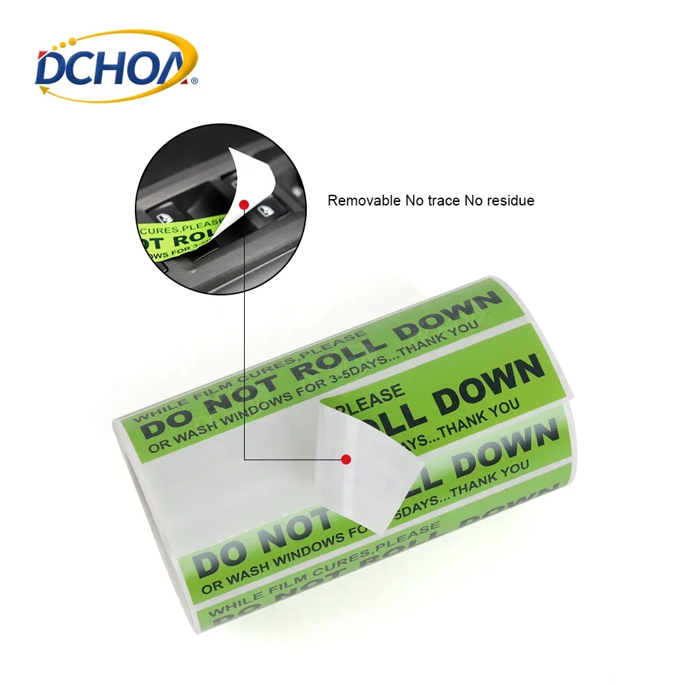 롤 다운하지 마십시오 경고 라벨 창 안전 마크 반사 테이프 스티커 이동식 자동차 스티커 흔적 없음 잔류물 없음