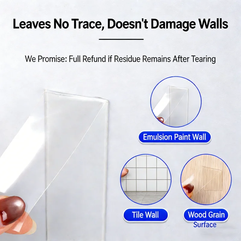 Super Strong Transparent Double-Sided Adhesive Tape - High Viscosity, Waterproof, Traceless