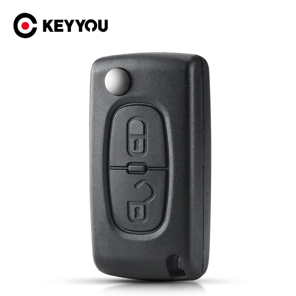 2 Buttons Flip Folding Key Case Blank Shell For Peugeot 107 207 307 307S 308 407 607 VA2/HU83 Blade