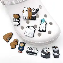 

Croc Charms Cute White Bear Cartoon Hole Shoes Soft PVC Material Shoes Flower Shoes Charm Shoe Accessories Shoe Buckle Jibz