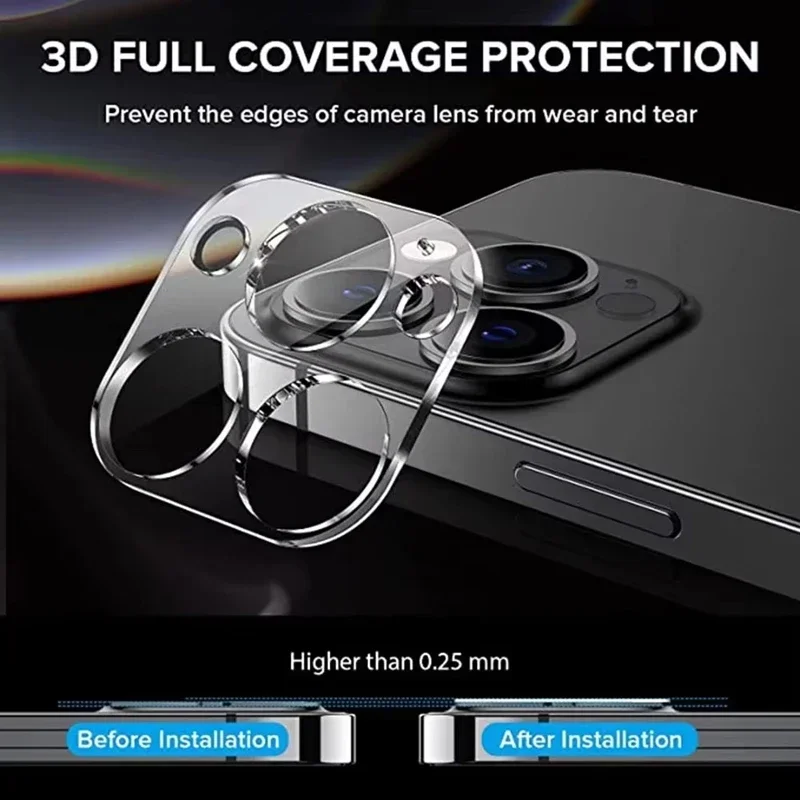 Premium Camera Lens Protector Glass - 3-Pack Ultra-Clear Protective Film
