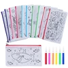 Graffiti Stationery Storage Bags with Markers Non-woven Fabric Cartoon Pattern DIY Color Filling Household Kids Pen Bag TMZ 1