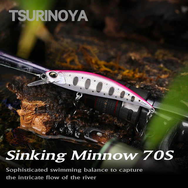 Lures Trout Tsurinoya, Lure Sinking 70s, Jerkbait Wobbler, 70mm Hard Lure