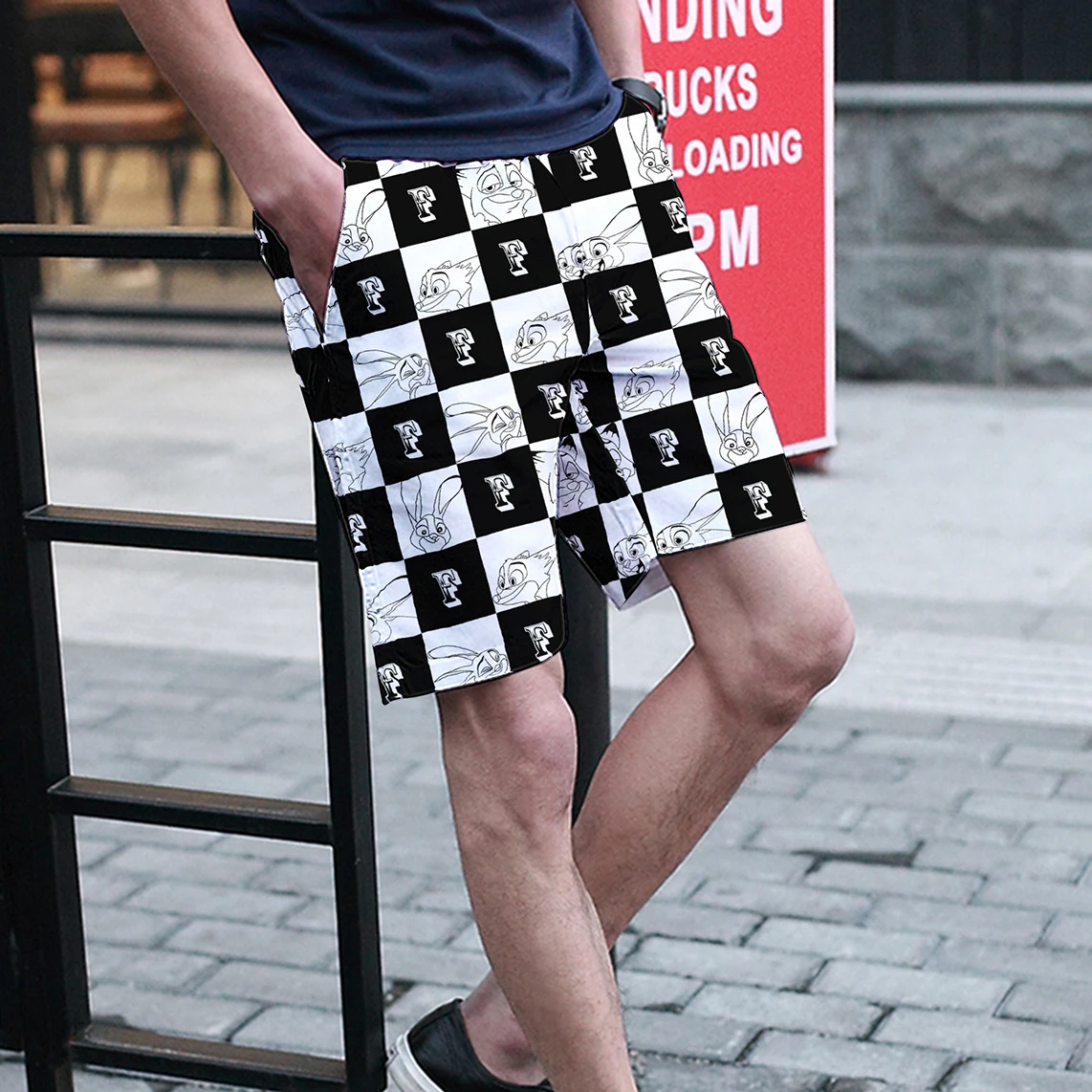 Fashion Young Men And Women's Checkered 3D Printed Shorts, Quick Drying, Street Leisure, Fitness Training, Running, Hawaii Beach