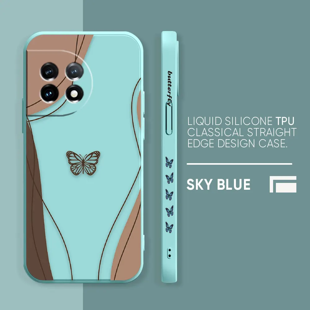 thumbnail image 1 of Case For Oneplus 5 6 9 9R 8 8T 7 7T A3 2 2V NORD 3 2 Lite Pro Simple Liquid Silicone Case Beautiful Butterfly, 1 of 5