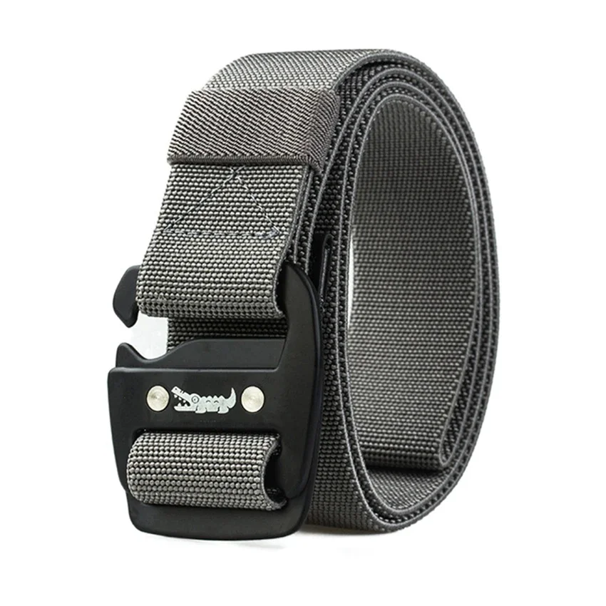 

Outdoor Elastic For Men Metal Buckle Casual Canvas Belt 3.8cm Width Nylon Waistband Breathable Strap Apparel Accessories