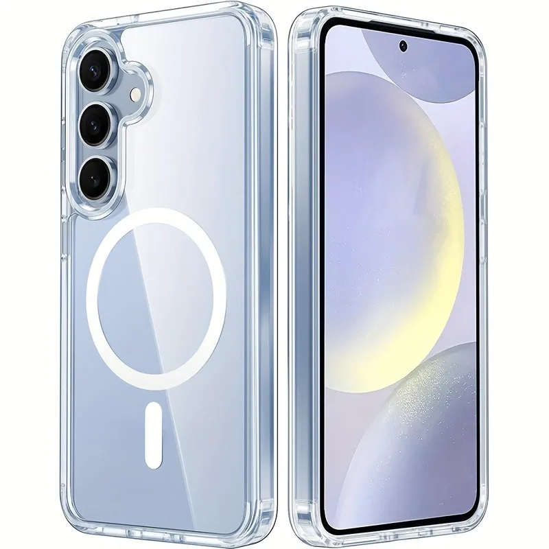 MagSafe-Ready Clear Shockproof Magnetic Phone Case with Wireless Charging Capability