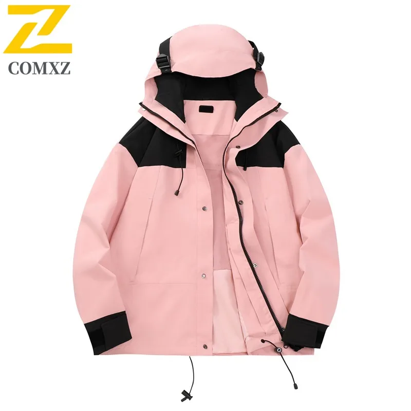 COMXZ Men Jacket Premium Hooded Outdoor Adventure Windproof Motorcycle Jacket Daily Comfort Lightweight Autumn New Clothing