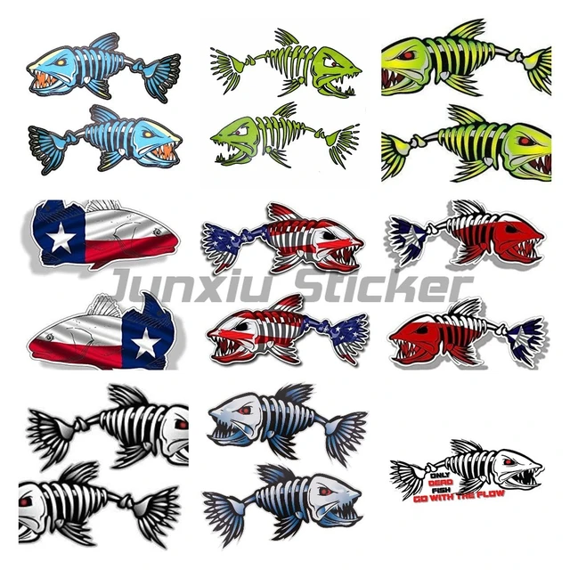 2-piece Skeleton Fish Bone Fish Stickers Kayak Decals Fishbone Stickers for  Kayak Canoe Fishing Boat Wall Kayak Accessories - AliExpress