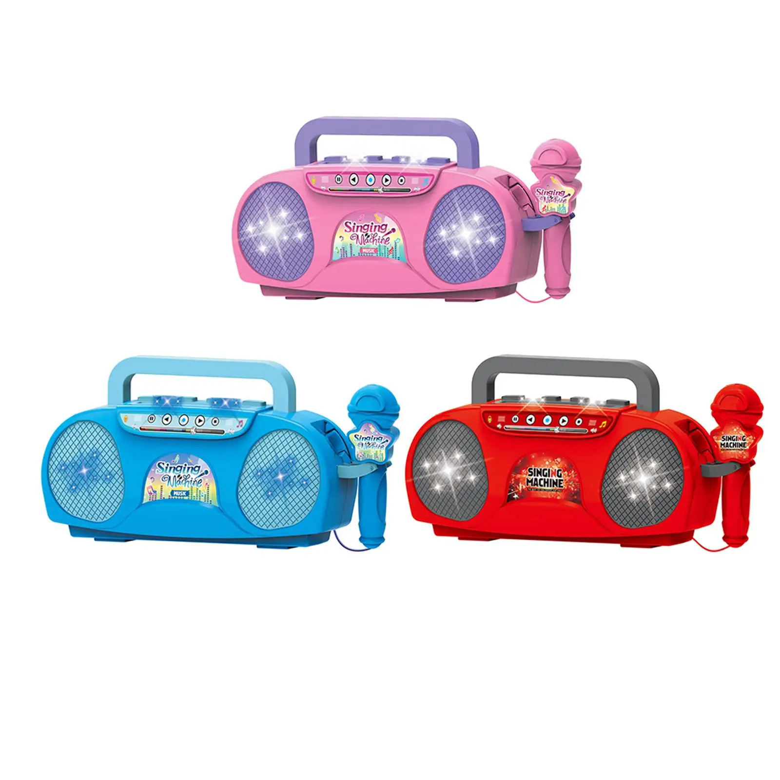 Kids Microphone Karaoke Machine Singing Machine Sturdy Learning Toys for Camping Preschool Picnic Outdoor Activities Girls Boys