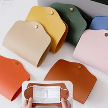 

Mask Storage Clip Double Sided Leather Mask Temporary Storage clip foldable compact and fresh Portable Dust Mask Storage Box