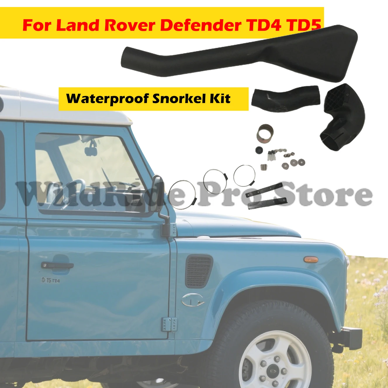Land Rover Defender TD4 TD5 Wading ท่อไอเสีย 2.5L 2.2L ดีเซลกันน้ําชุดดําน้ํา Off-Road 4x4 อัพเกรด 1