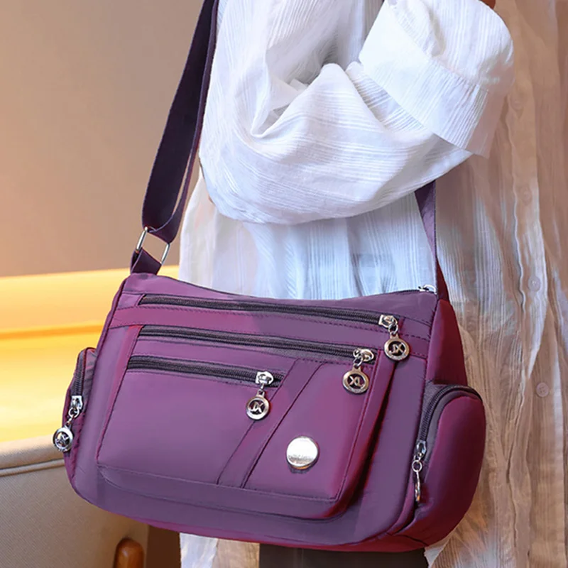 Multi-Pocket Bag Adjustable-Strap Lightweight for Daily Commute Outdoor