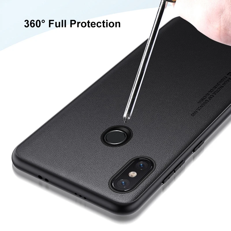 Luxury PU Leather Matte Silicone Shockproof Phone Case - Full Protection Back Cover