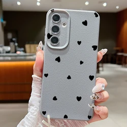Black Love Hearts Phone Case - Elegant Design Cover - Samsung S25Ultra (A516 Gray)
